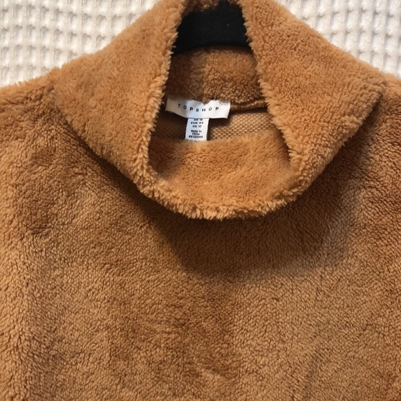 Topshop Mockneck Fleece Top - Picture 2 of 7